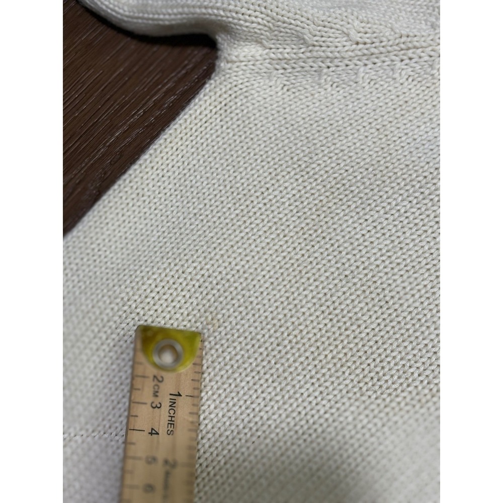Vintage Ralph Lauren Cream Cotton Turtleneck Short Sleeve Sweater S Old Money - Picture 8 of 8